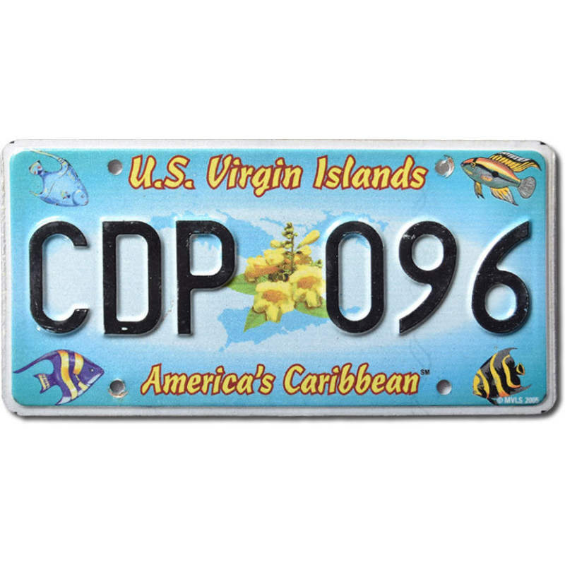 Rendszámtábla U.S. Virgin Island Carribean CDP-096