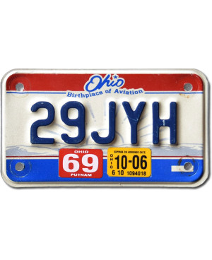 Motoros amerikai rendszám Ohio 29JYH