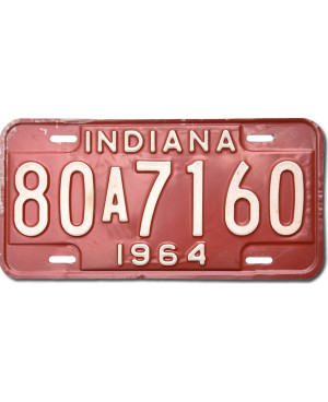 Amerikai rendszám Indiana 1964 Red 80A7160