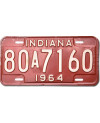 Amerikai rendszám Indiana 1964 Red 80A7160