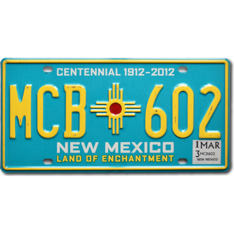 Amerikai rendszám New Mexico Blue MCB 602