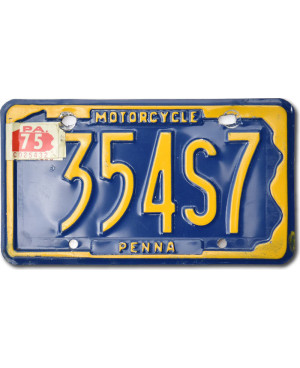 Motoros amerikai rendszám Pennsylvania 354S7