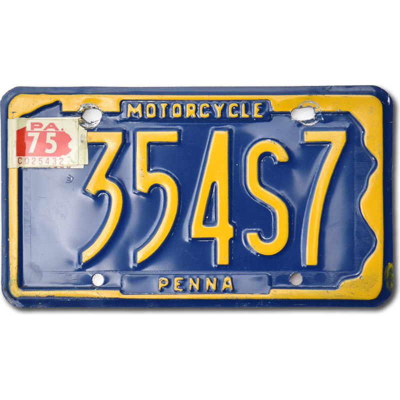 Motoros amerikai rendszám Pennsylvania 354S7