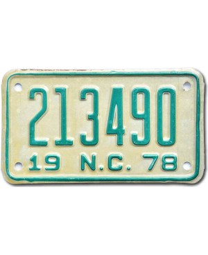 Motoros amerikai rendszám North Carolina 213490