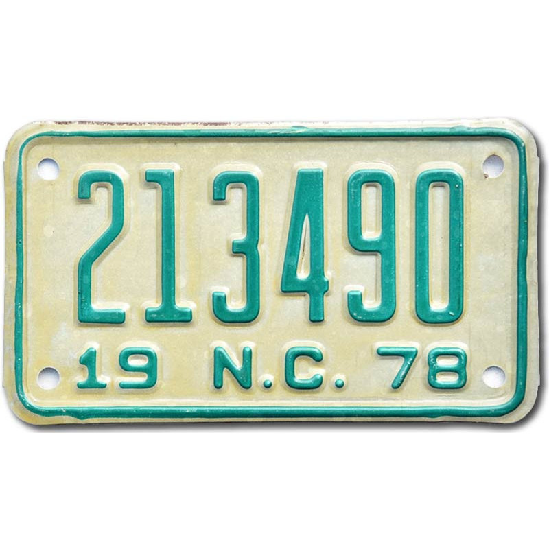Motoros amerikai rendszám North Carolina 213490
