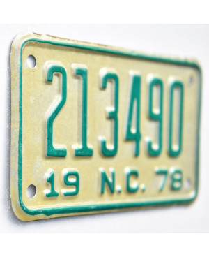 Motoros amerikai rendszám North Carolina 213490