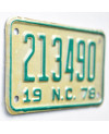 Motoros amerikai rendszám North Carolina 213490