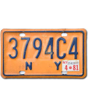 Motoros amerikai rendszám New York Yellow 3794C4
