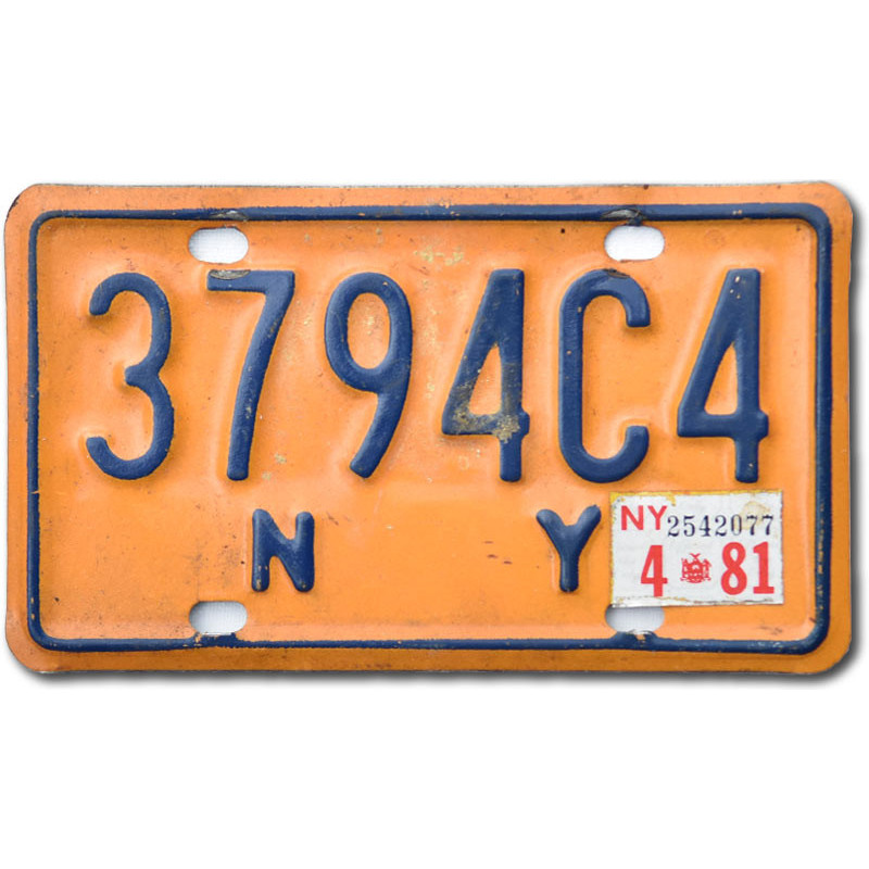 Motoros amerikai rendszám New York Yellow 3794C4
