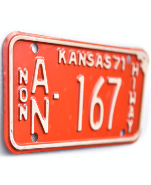 Motoros amerikai rendszám Kansas 1971 AN 167
