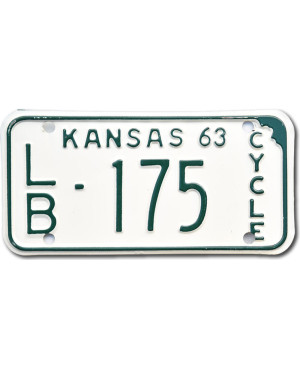 Motoros amerikai rendszám Kansas 1963 LB 175
