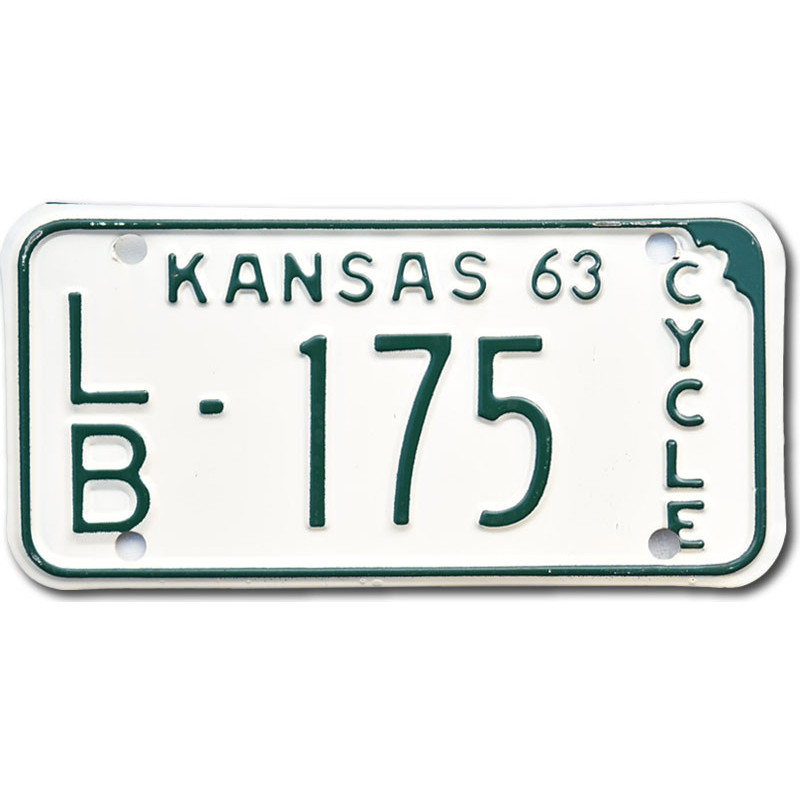 Motoros amerikai rendszám Kansas 1963 LB 175