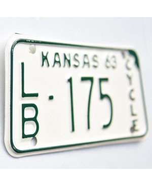 Motoros amerikai rendszám Kansas 1963 LB 175