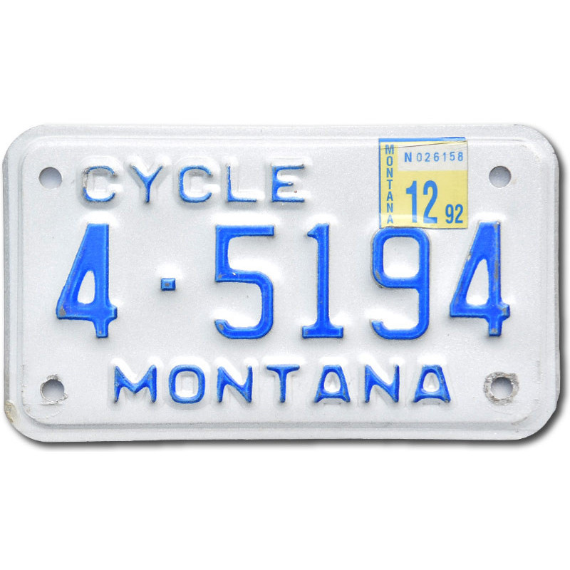 Motoros amerikai rendszám Montana 4-5194