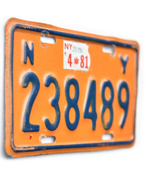 Motoros amerikai rendszám New York Yellow 238489 moto