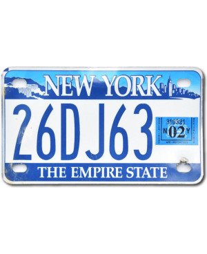 Motoros amerikai rendszám New York Empire 26DJ63