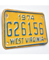 Motoros amerikai rendszám West Virginia G26156