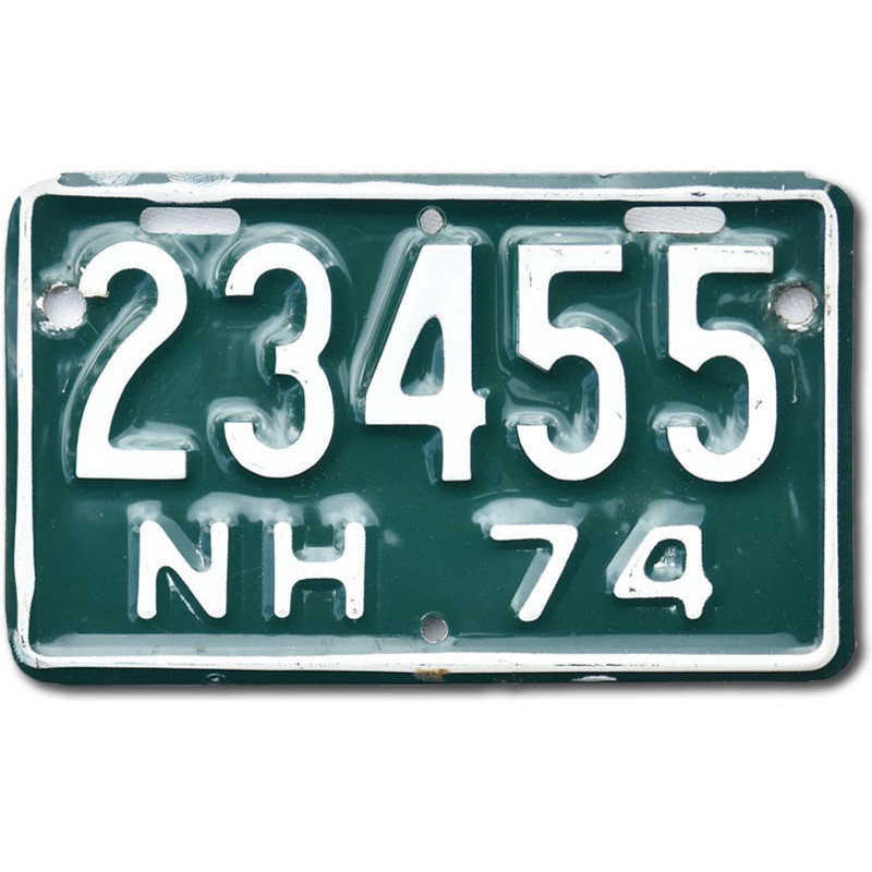 Motoros amerikai rendszám New Hampshire 23455