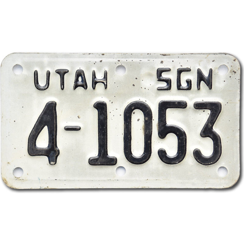 Motoros amerikai rendszám Utah 4-1053