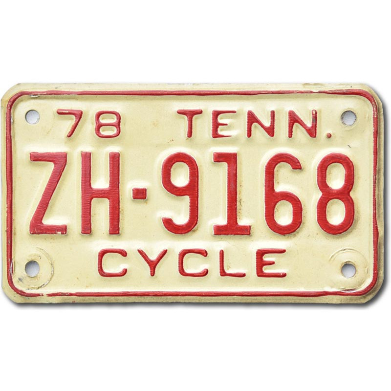 Motoros amerikai rendszám Tennessee ZH-9168