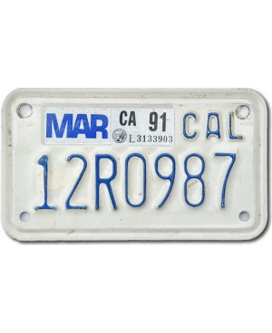 Motoros amerikai rendszám California 12R0987