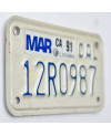 Motoros amerikai rendszám California 12R0987