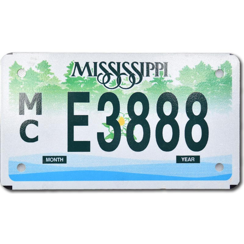 Motoros amerikai rendszám Mississippi MC E3888