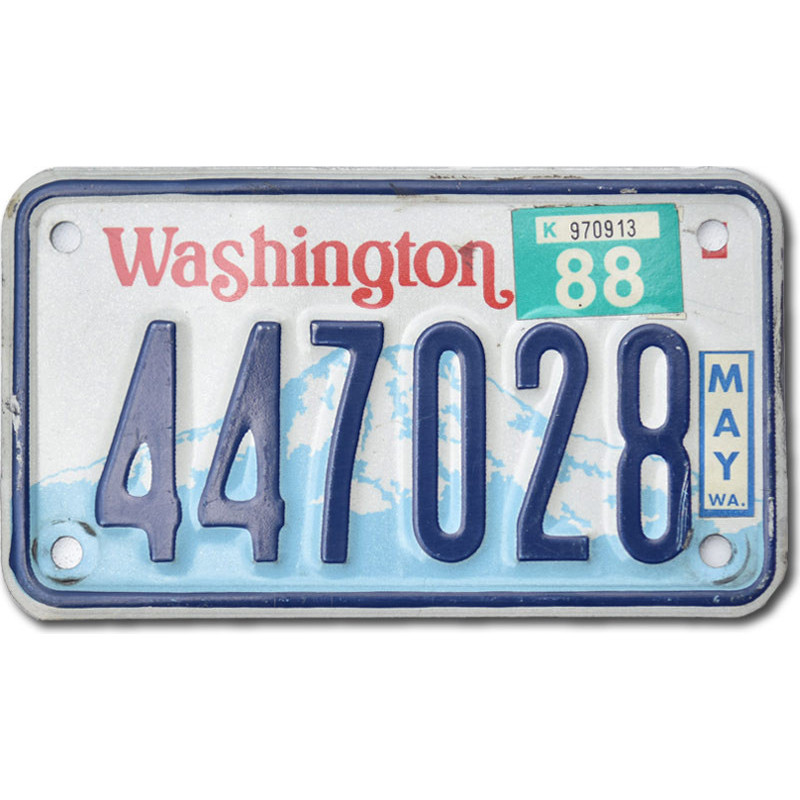 Motoros amerikai rendszám Washington 447028