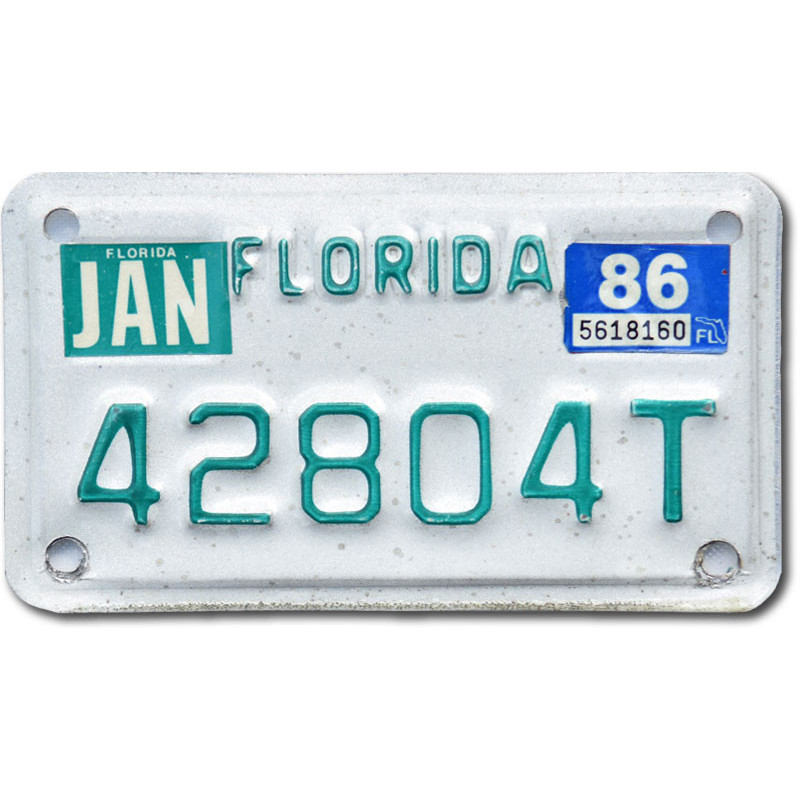 Motoros amerikai rendszám Florida 42804T