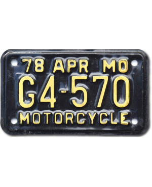 Amerikai rendszám Missouri G4 570 motoros