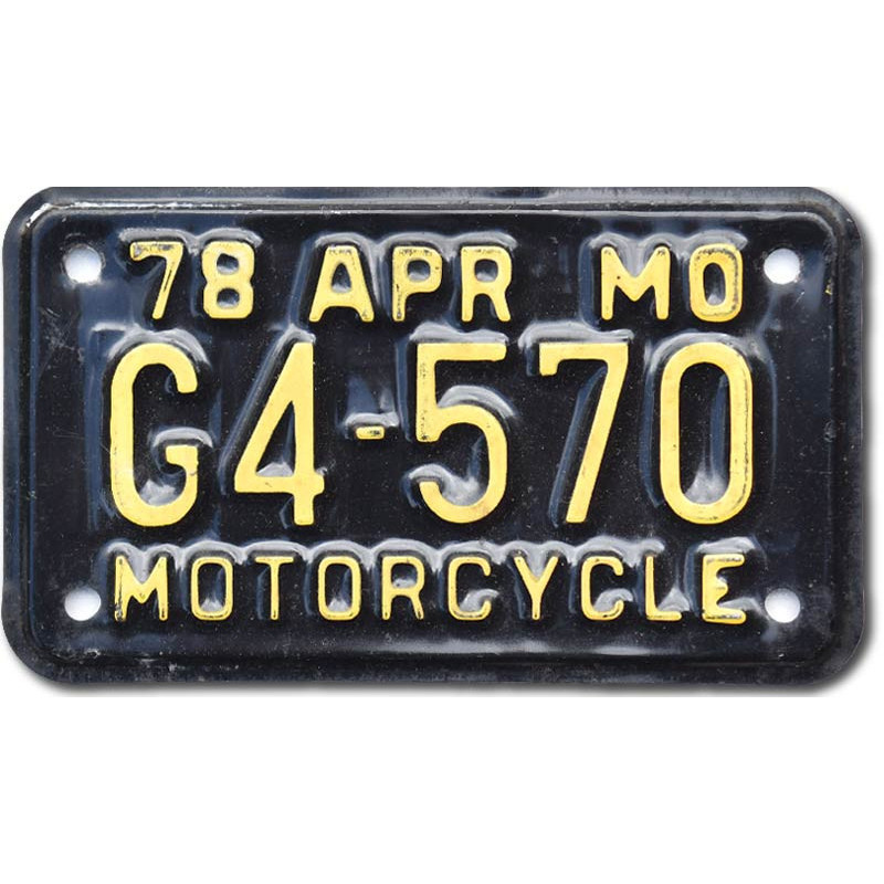 Amerikai rendszám Missouri G4 570 motoros