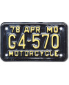 Amerikai rendszám Missouri G4 570 motoros