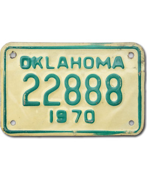 Motoros amerikai rendszám Oklahoma 22888