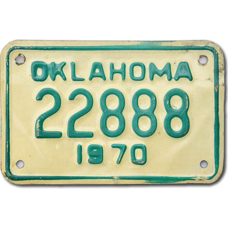 Motoros amerikai rendszám Oklahoma 22888