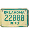 Motoros amerikai rendszám Oklahoma 22888
