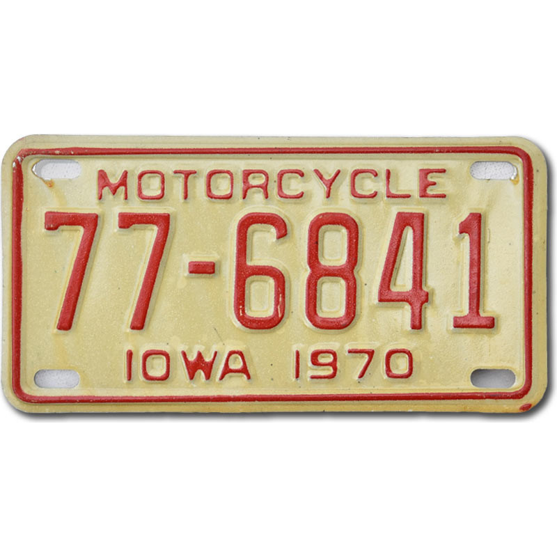 Motoros amerikai rendszám Iowa 77-6841