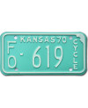 Americká SPZ Kansas 1970 Green FO 619 moto