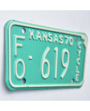 Americká SPZ Kansas 1970 Green FO 619 moto
