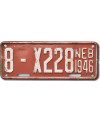 Americká SPZ Nebraska 1946 Red 8-X228 moto