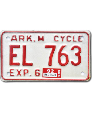 Americká SPZ Arkansas EL 763 moto