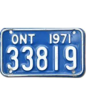 Kanadská SPZ Ontario 1971 Blue 33819 moto