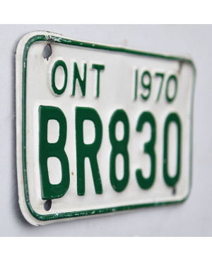 Kanadská SPZ Ontario 1970 White BR830 moto