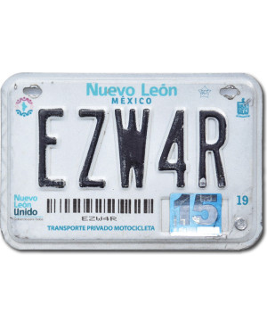 Mexikói rendszám Nuevo León EZW4R moto