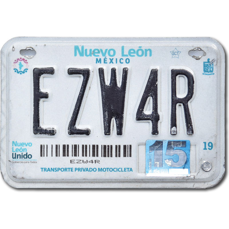 Mexikói rendszám Nuevo León EZW4R moto