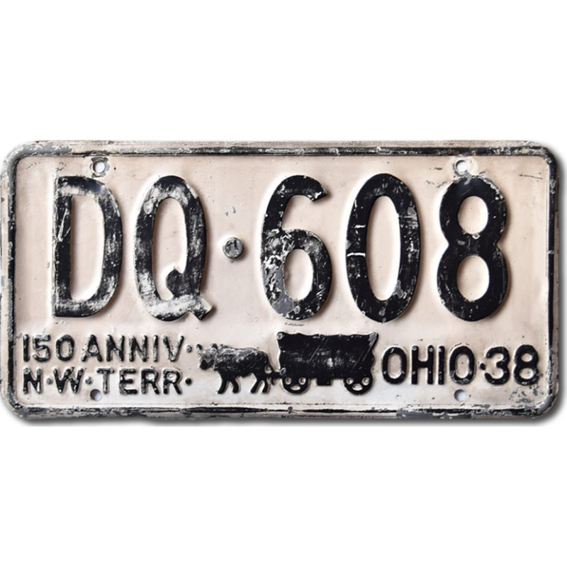 Amerikai rendszám Ohio 1938 Anniversary DQ-608