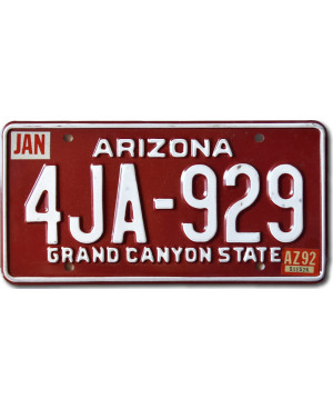 Amerikai rendszám Arizona Red 4JA-629