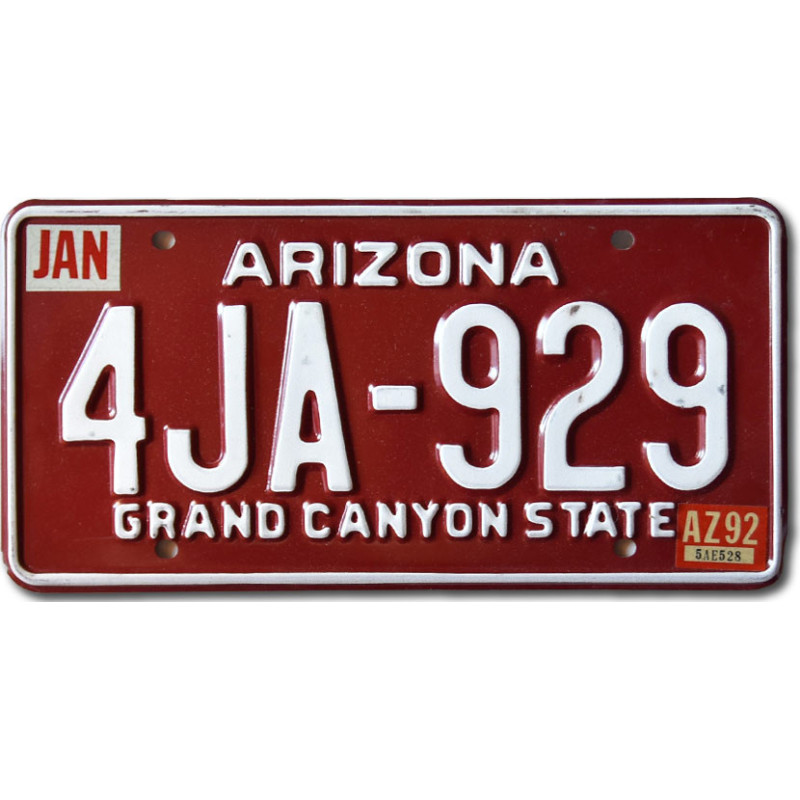 Amerikai rendszám Arizona Red 4JA-629