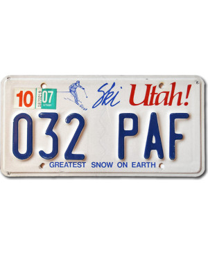 Amerikai rendszám Utah Ski