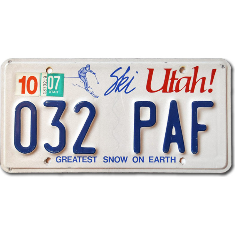 Amerikai rendszám Utah Ski