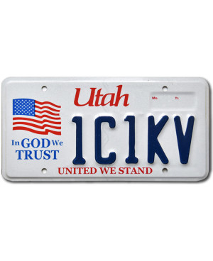 Amerikai rendszám Utah In God We Trust